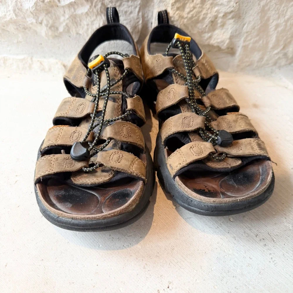 Keen Arroyo II Mens Brown Leather Waterproof Hiking Sandals Shoes SZ 10‎ 1003030